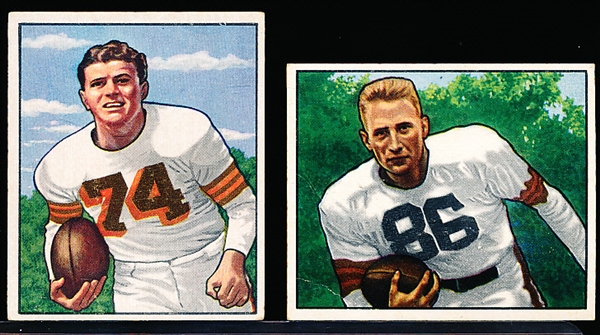 1950 Bowman Fb – 2 Diff Cleveland Browns