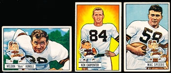 1951 Bowman Fb – 3 Diff Cleveland Browns