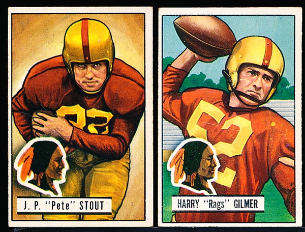 1951 Bowman Fb – 2 Diff Washington Redskins