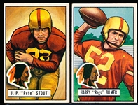 1951 Bowman Fb – 2 Diff Washington Redskins