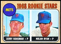 1968 Topps Baseball- #177 Nolan Ryan, Mets- Rookie Card 