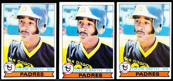 1979 Topps Baseball- #116 Ozzie Smith RC – 3 cards