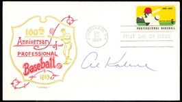 Autographed September 24, 1969 Artopages MLB 100th Anniversary of Professional Baseball 1st Day Cover- Signed by Al Kaline