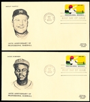 September 24, 1969 MLB 100th Anniversary of Professional Baseball Player Drawing 1st Day of Issue Cancelled Envelopes- 9 Diff.