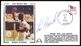 Autographed September 9, 1979 MLB Gateway Cachet Lou Brock Day Busch Stadium- Signed by Brock