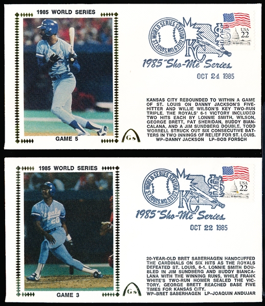 1985 Gateway Cachet MLB World Series Unsigned Envelopes- 5 Diff.