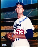 Autographed Don Drysdale Los Angeles Dodgers MLB Color 8” x 10” Photo- Beckett Authenticated