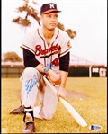 Autographed Eddie Mathews Milwaukee Braves MLB Color 8” x 10” Photo- Beckett Authenticated