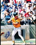 Autographed Mark McGwire Oakland Athletics MLB Color 8” x 10” Game Action Photo- Beckett Authenticated