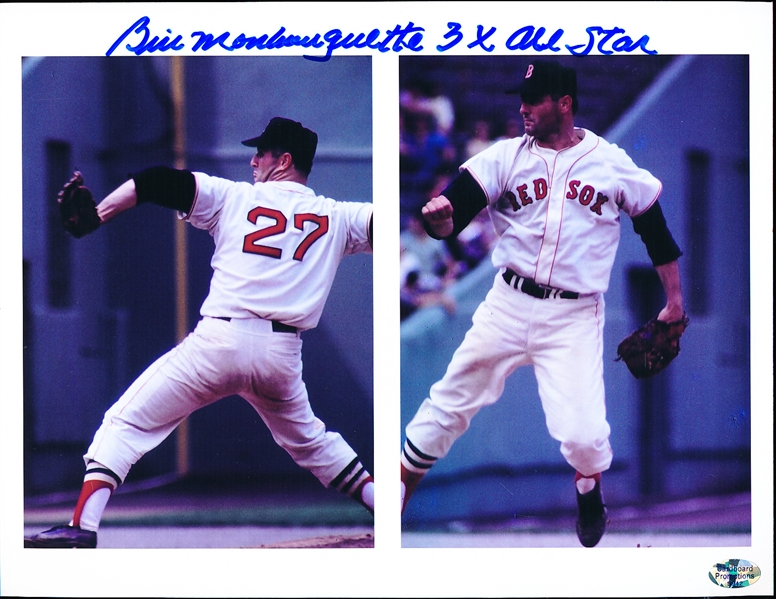 Autographed Bill Monbouquette Boston Red Sox MLB Color 8 ½” x 11” Dual Photo Picture