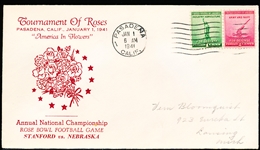 January 1, 1941 Tournament of Roses Commemorative Cachet Envelope- Stanford vs. Nebraska