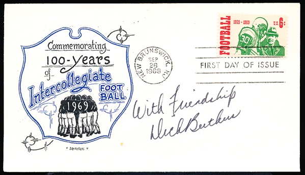 Autographed Artopages September 26, 1969 Cachet 1st Day of Issue Envelope- Signed by Dick Butkus
