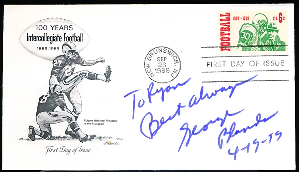 Autographed Artmaster September 26, 1969 Cachet 1st Day of Issue Envelope- Signed by George Blanda