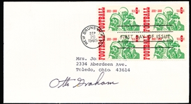 Autographed September 26, 1969 1st Day of Issue Envelope- 100th Anniversary of Intercollegiate Football- Signed by Otto Graham