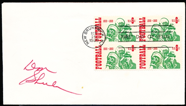 Autographed September 26, 1969 1st Day of Issue Envelope- 100th Anniversary of Intercollegiate Football- Signed by Don Shula