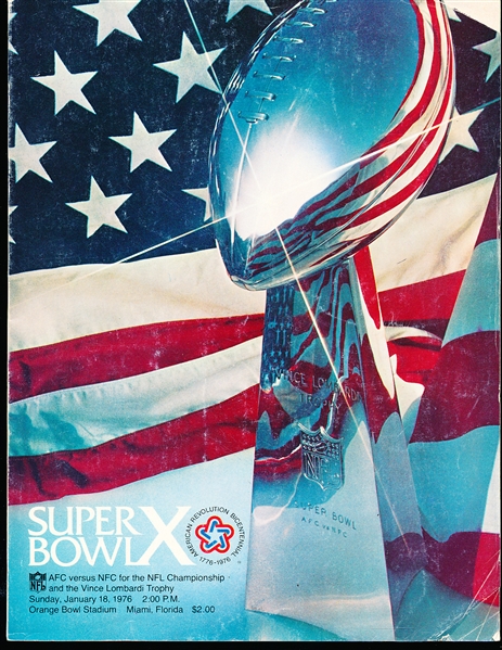January 18, 1976 Super Bowl X NFL Program- Pittsburgh Steelers vs. Dallas Cowboys
