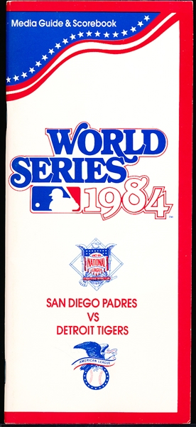 1984 MLB World Series Media Guide and Scorebook- San Diego Padres vs. Detroit Tigers