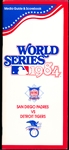 1984 MLB World Series Media Guide and Scorebook- San Diego Padres vs. Detroit Tigers