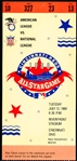 1988 MLB All-Star Game Ticket Stub @ Cincinnati