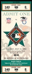 1993 MLB All-Star Game Full Ticket @ Baltimore