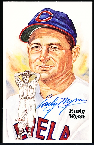 Autographed 1981 Perez-Steele BB HOF Postcard #133 Early Wynn