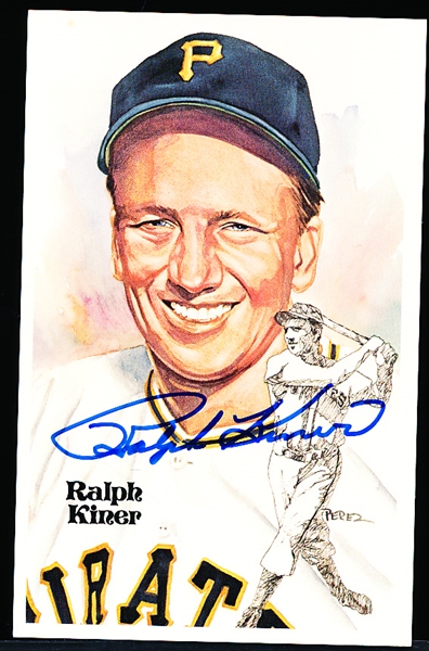 Autographed 1981 Perez-Steele BB HOF Postcard #151 Ralph Kiner