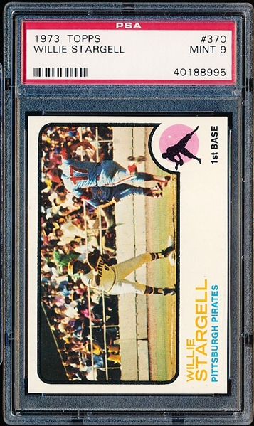 1973 Topps Baseball- #370 Willie Stargell, Pirates- PSA Mint 9