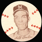1954 Preferred Products- Milwaukee Braves Patch- Bill Bruton