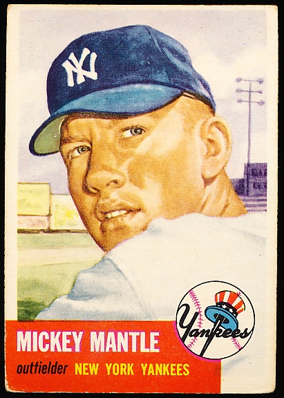 1953 Topps Baseball- #82 Mickey Mantle, Yankees