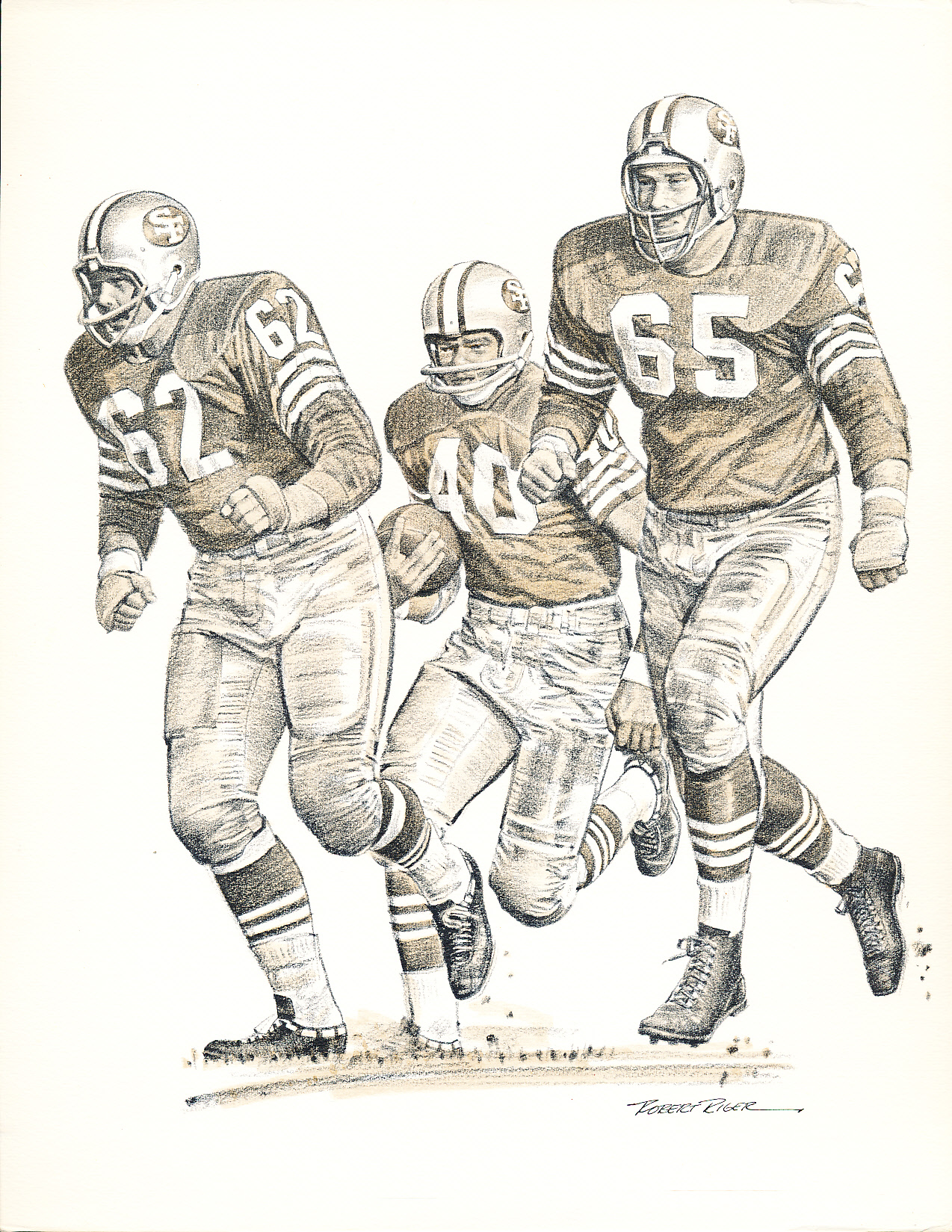 Lot Detail - 1963 Robert Riger San Francisco 49ers NFL 8-½” x 11” Print ...