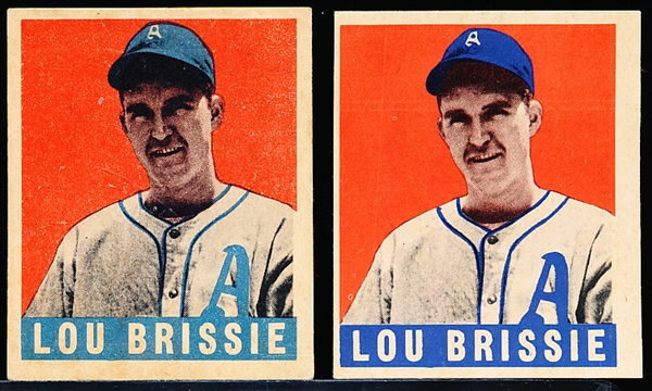 1948/49 Leaf Baseball- #31 Lou Brissie, A’s- 2 Cards