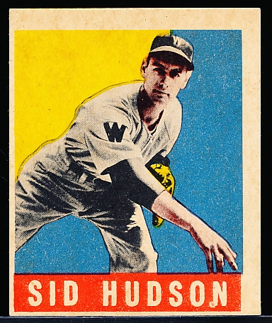 1948/49 Leaf Baseball- #84 Sid Hudson, Washington