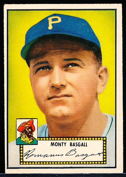 1952 Topps Baseball- #12 Monty Basgall, Pirates- Red Back