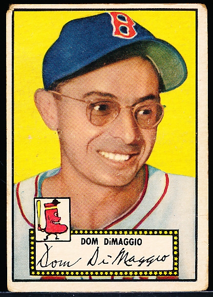 1952 Topps Baseball- #22 Dom DiMaggio, Red Sox- Black Back