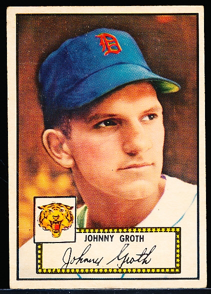 1952 Topps Baseball- #25 Johnny Groth, Tigers- Red Back
