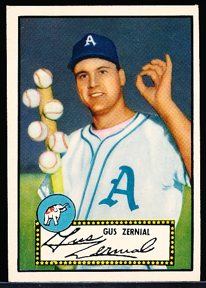 1952 Topps Baseball- #31 Gus Zernial, A’s- Black Back