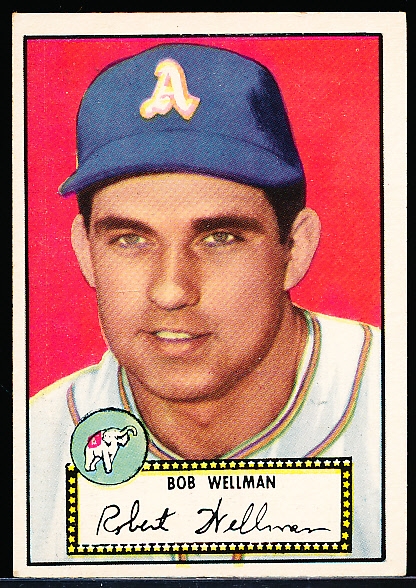 1952 Topps Baseball- #41 Wellman, Phila A’s- Black Back
