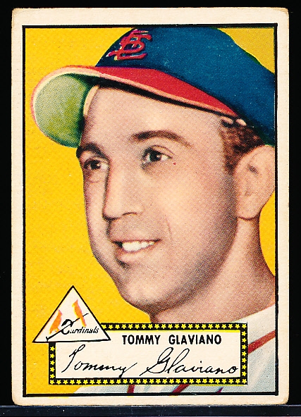 1952 Topps Baseball- #56 Tom Glaviano, Cardinals- Black Back