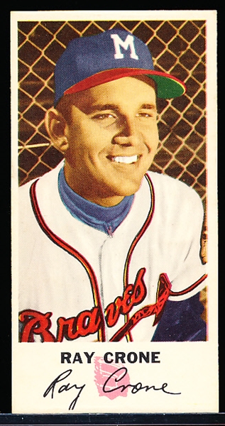 1954 Johnston Cookies Baseball- #20 Ray Crone, Braves