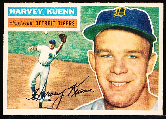 1956 Topps Baseball- #155 Harvey Kuenn, Tigers- Gray Back