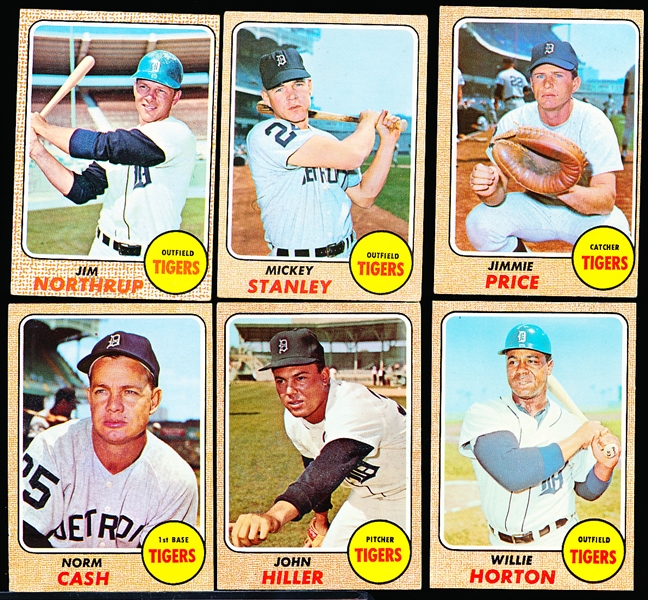 1968 Topps Bb- 6 Diff Detroit Tigers