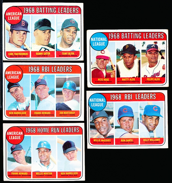 1969 Topps Bb- 5 Diff Leaders