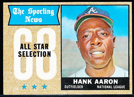 1968 Topps Bsbl. #370 Hank Aaron AS, Braves