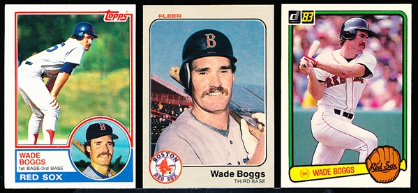 1983 Wade Boggs Bsbl.- 3 Diff. Rookie Cards