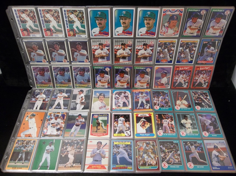Wade Boggs Bsbl.- 300+ Asst. Cards in Pages
