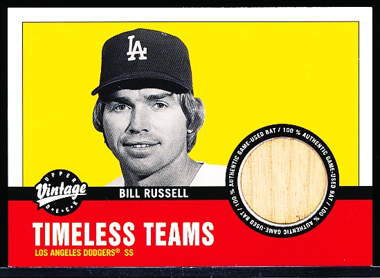 2001 Upper Deck Vintage Bb- “Timeless Teams Bat”- #LA-BR Bill Russell, Dodgers
