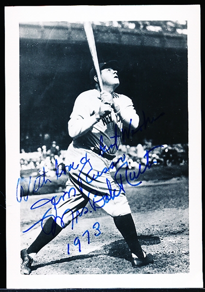 “Mrs. Babe Ruth” Autographed B & W 3-1/2” x 5” Babe Ruth Picture