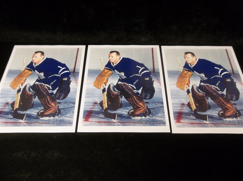 Johnny Bower Autographed 8-1/2” x 11” Color Maple Leafs Pictures- 3 Pictures