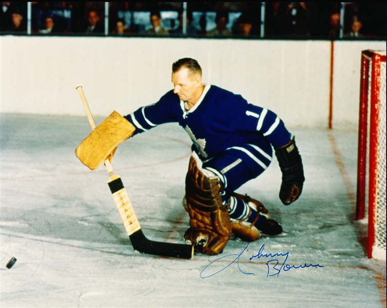 Johnny Bower Autographed 10” x 8” Maple Leafs Glossy Picture