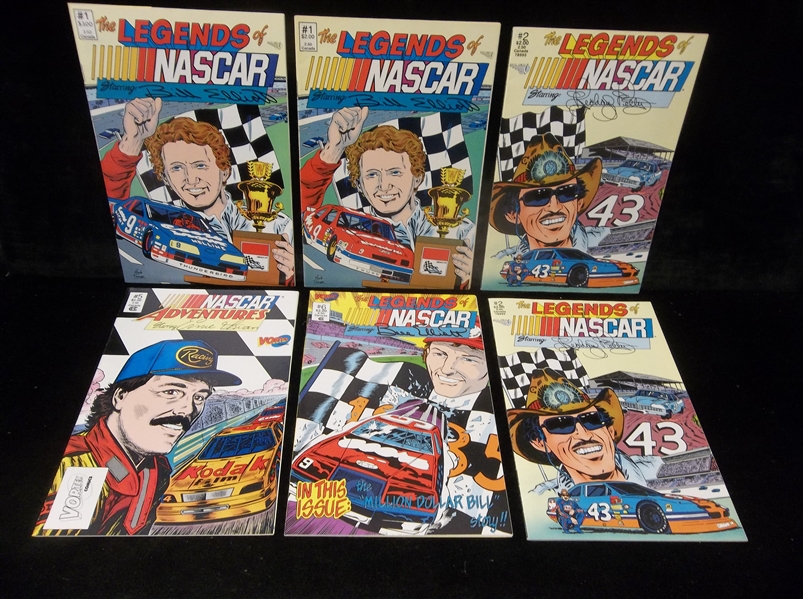 1990-‘92 Vortex Comics NASCAR Comic Books- 6 Asst.